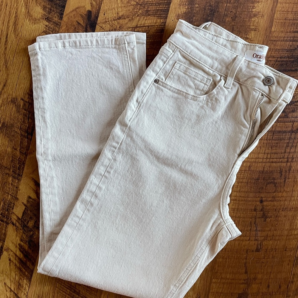 Women's Straight Leg Cream Jeans